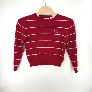 Lady Vesi Ohio State University Sweater L Pima Cotton Red Striped Luxury OSU